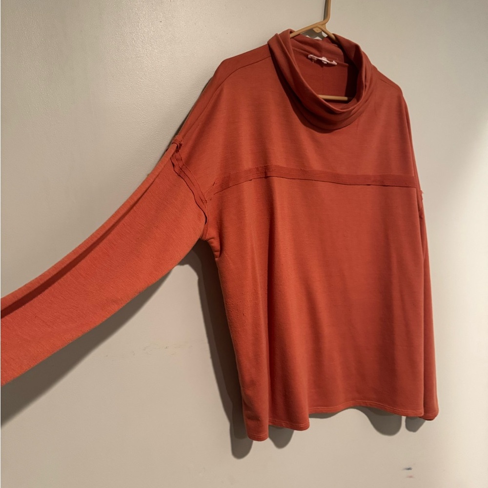 Rustic, Orange Swoop Neck top